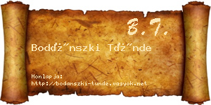 Bodánszki Tünde névjegykártya